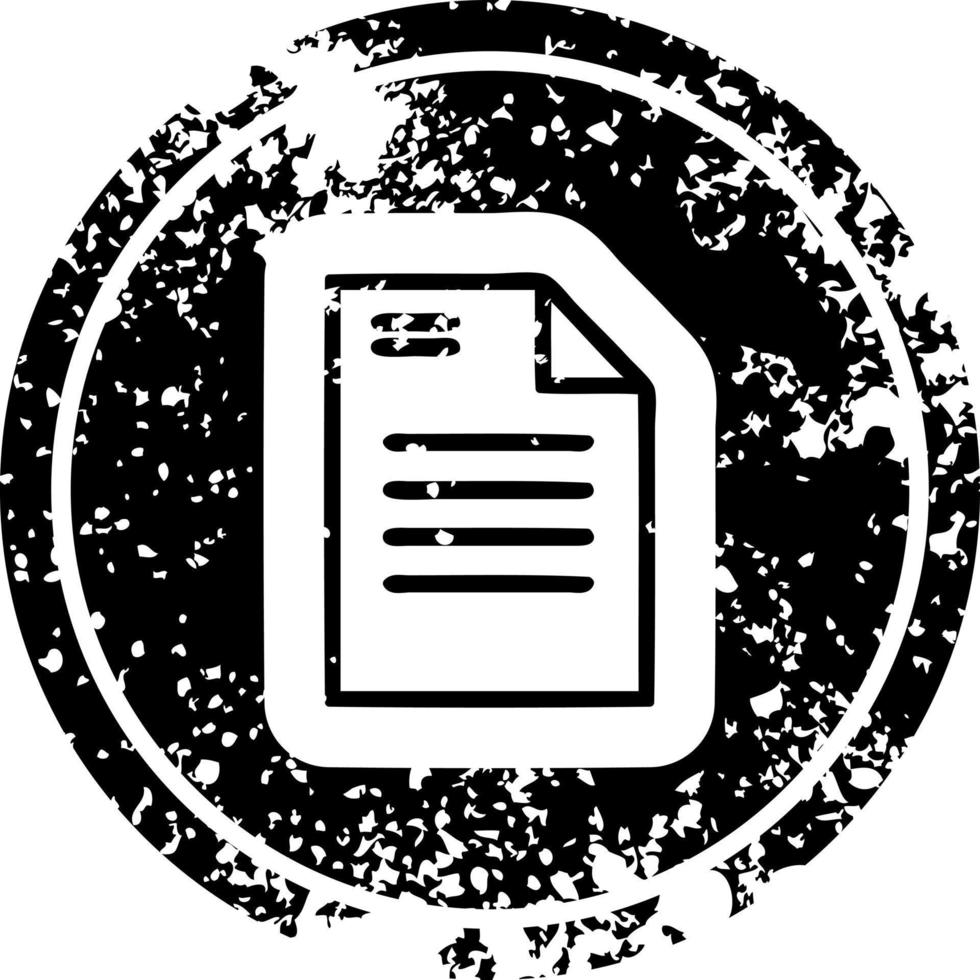 official document distressed icon vector