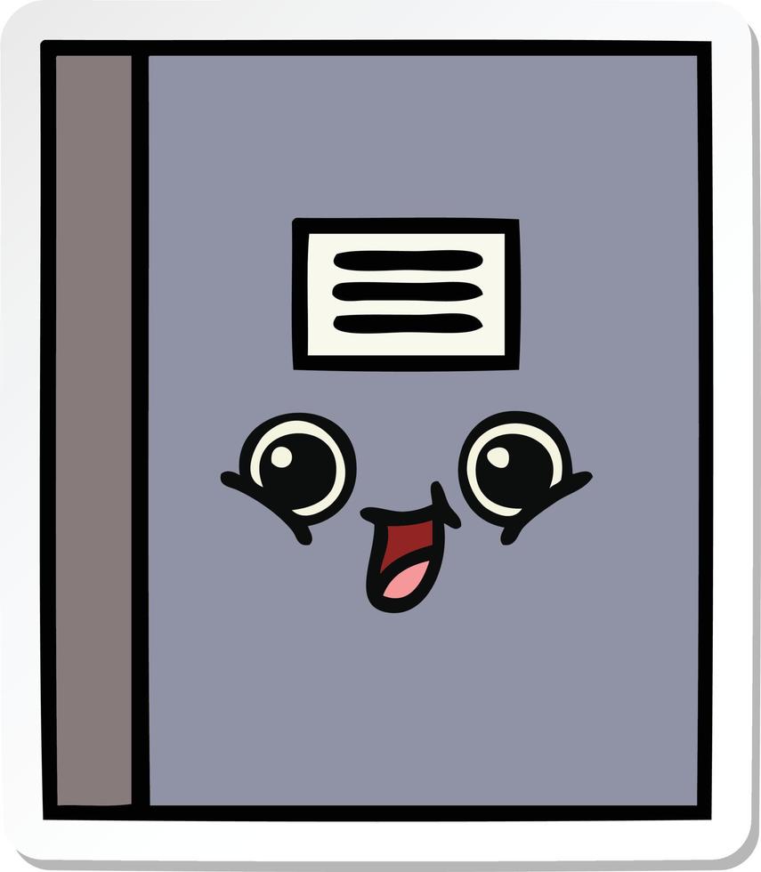 sticker of a cute cartoon notebook vector