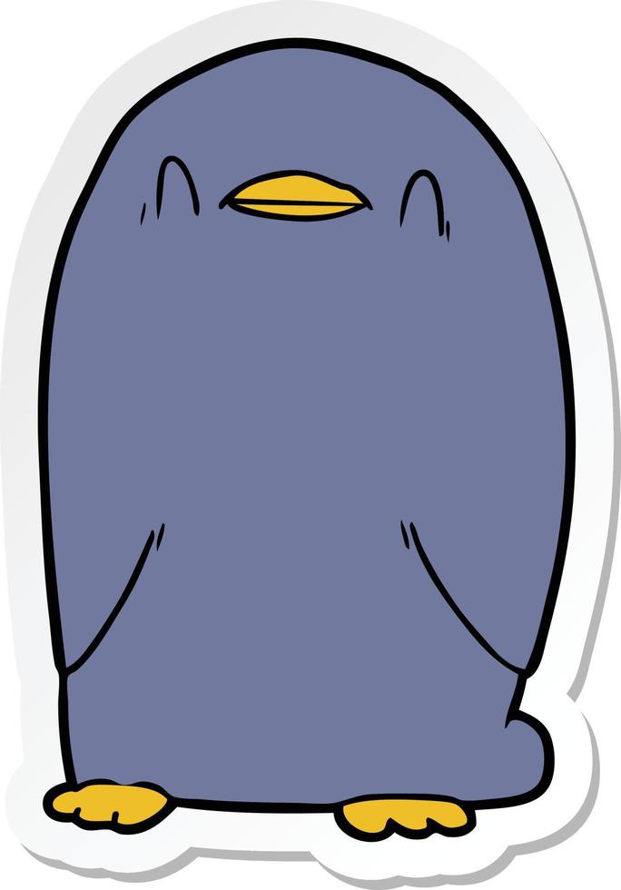 sticker of a cartoon penguin vector