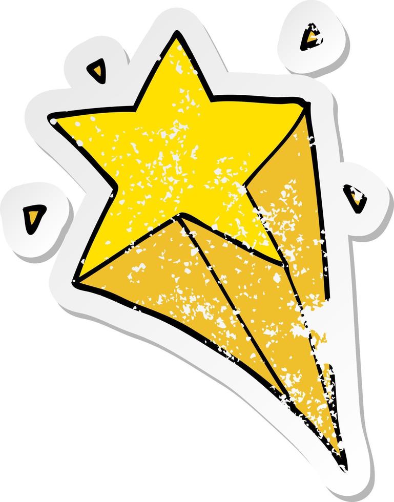 distressed sticker of a cartoon star vector