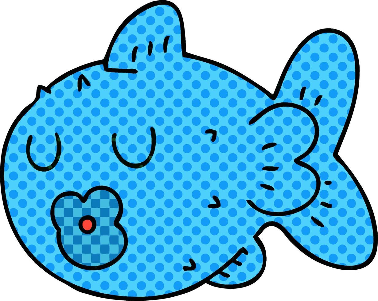 quirky comic book style cartoon fish vector