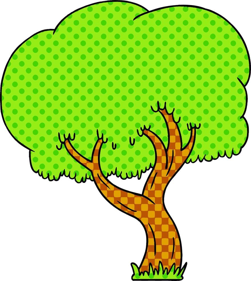 garabato de dibujos animados de un árbol de verano vector