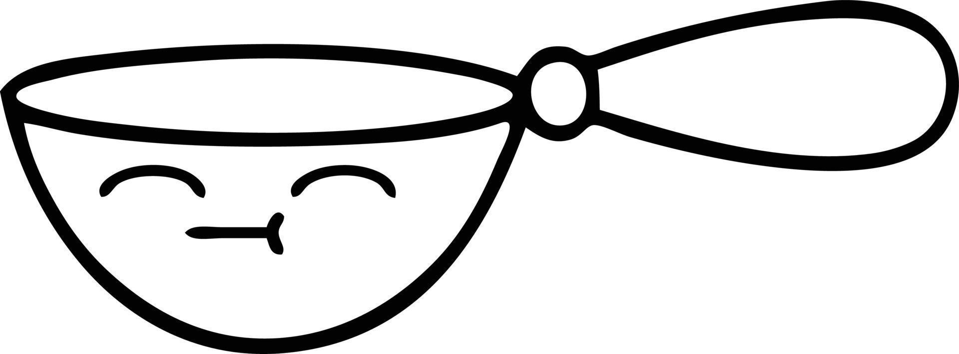 line drawing cartoon measuring spoon vector