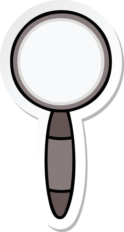 sticker of a cute cartoon magnifying glass vector