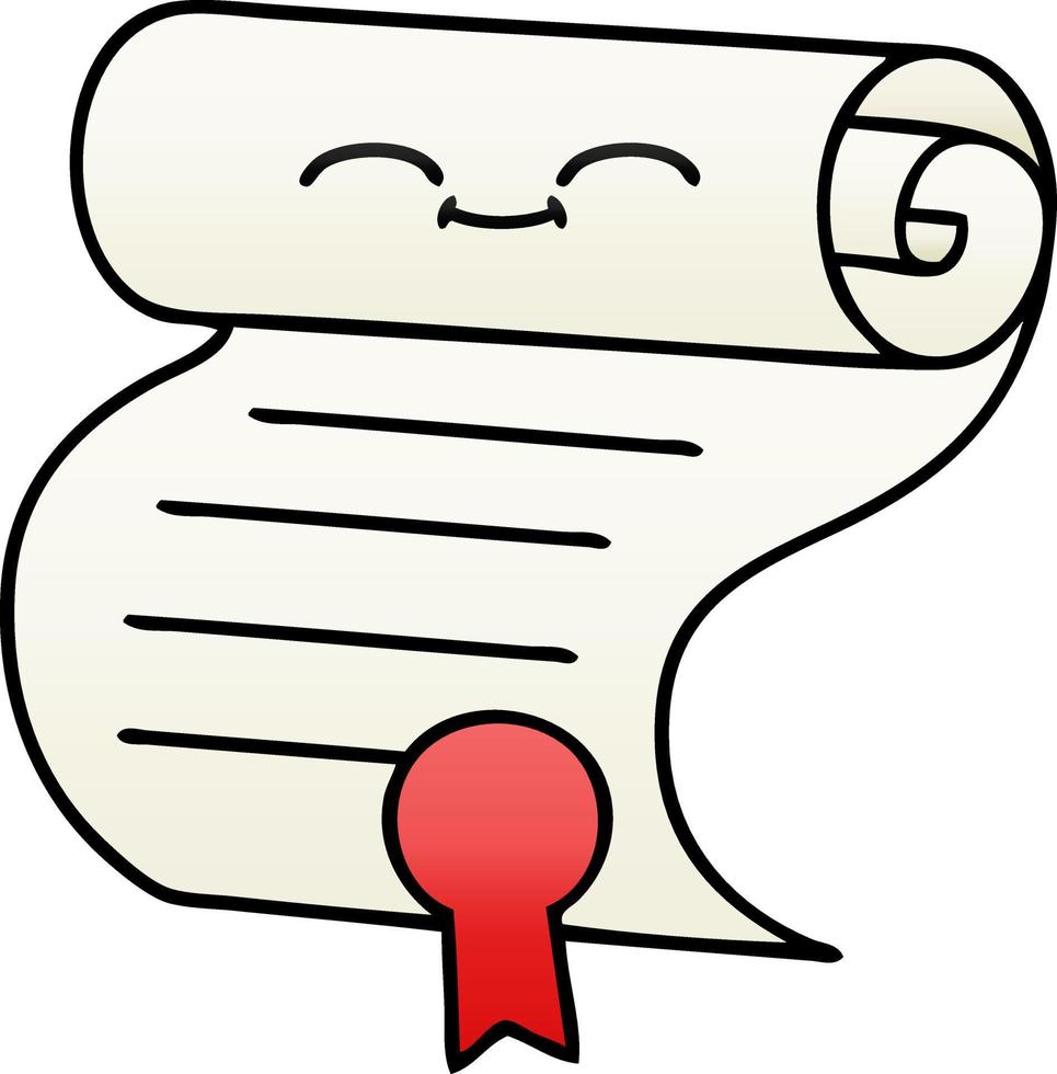 gradient shaded cartoon contract vector
