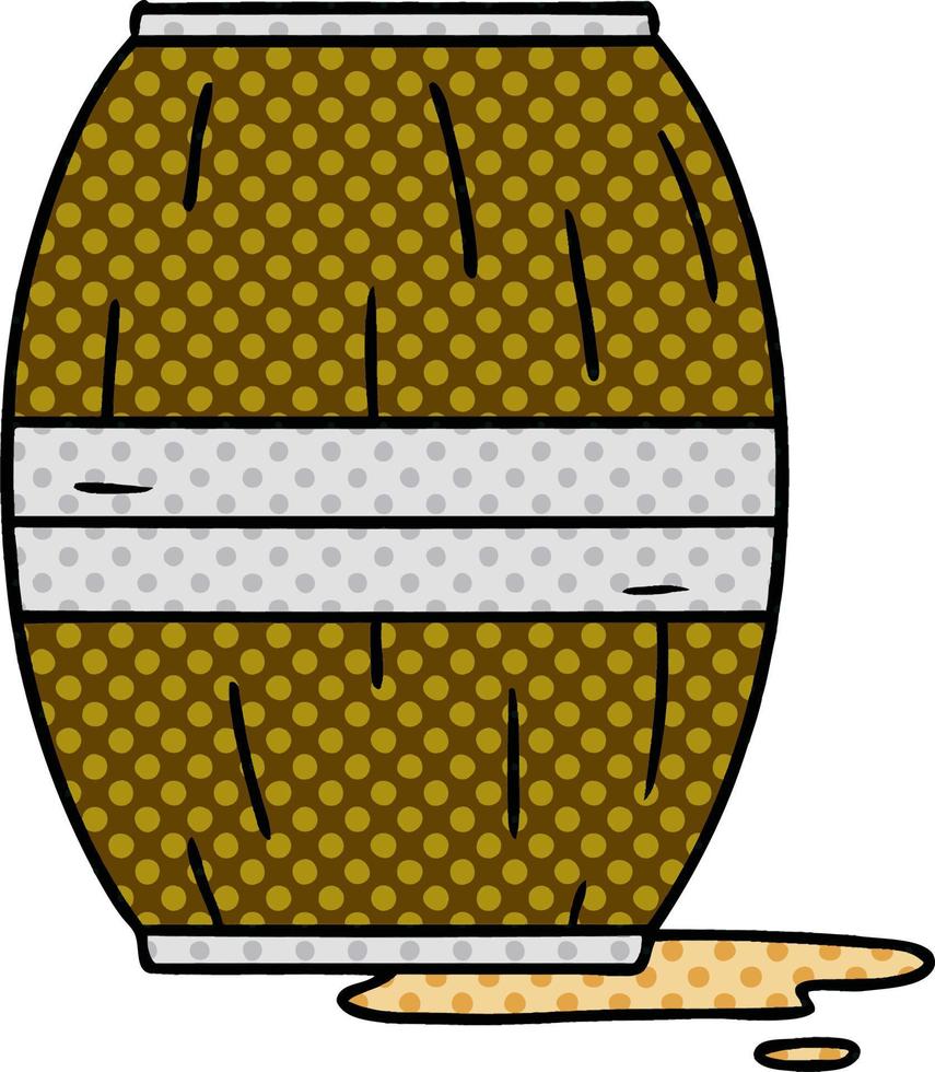 cartoon doodle of a wine barrel vector