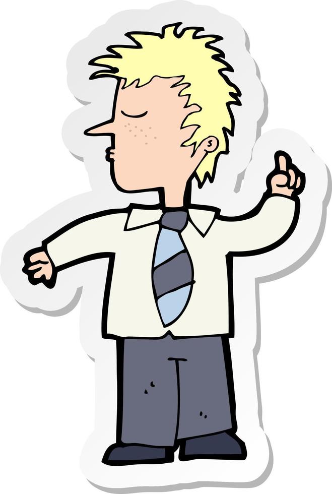 sticker of a cartoon man making his point vector