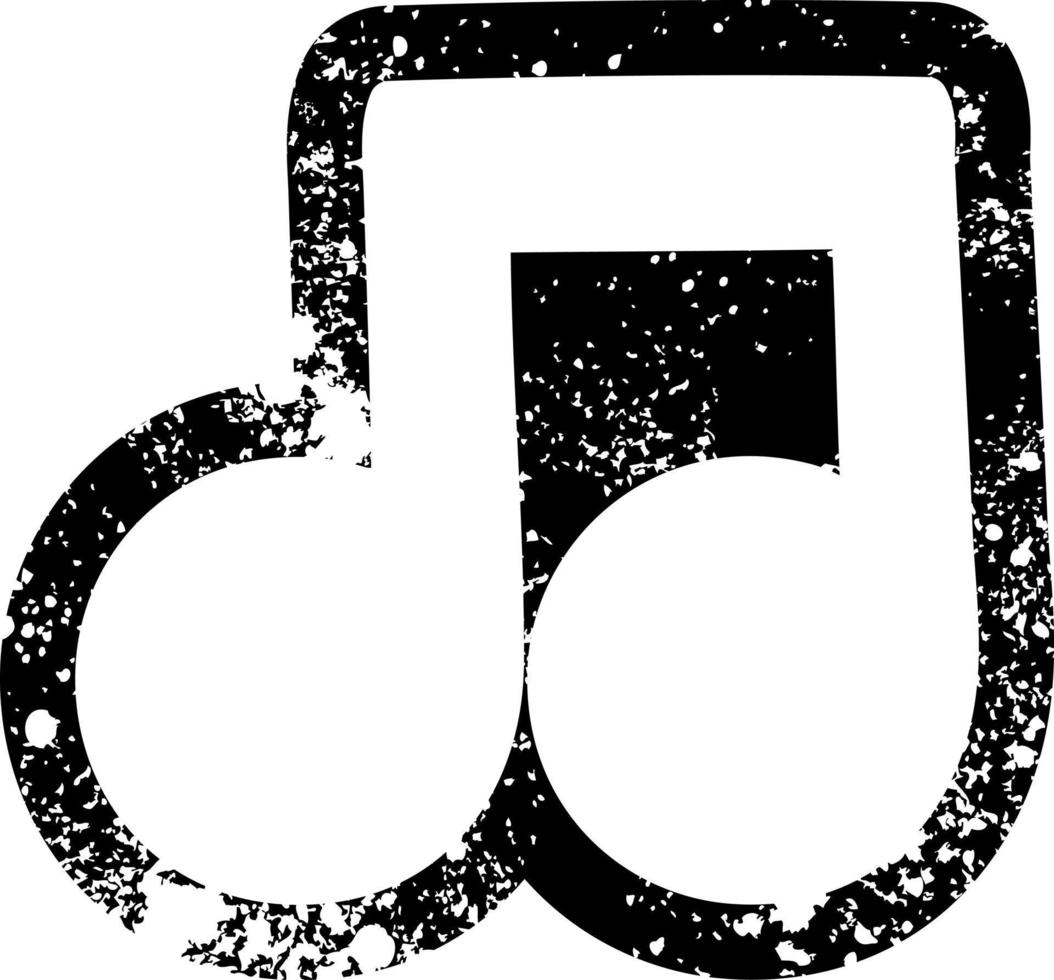 musical note distressed icon vector