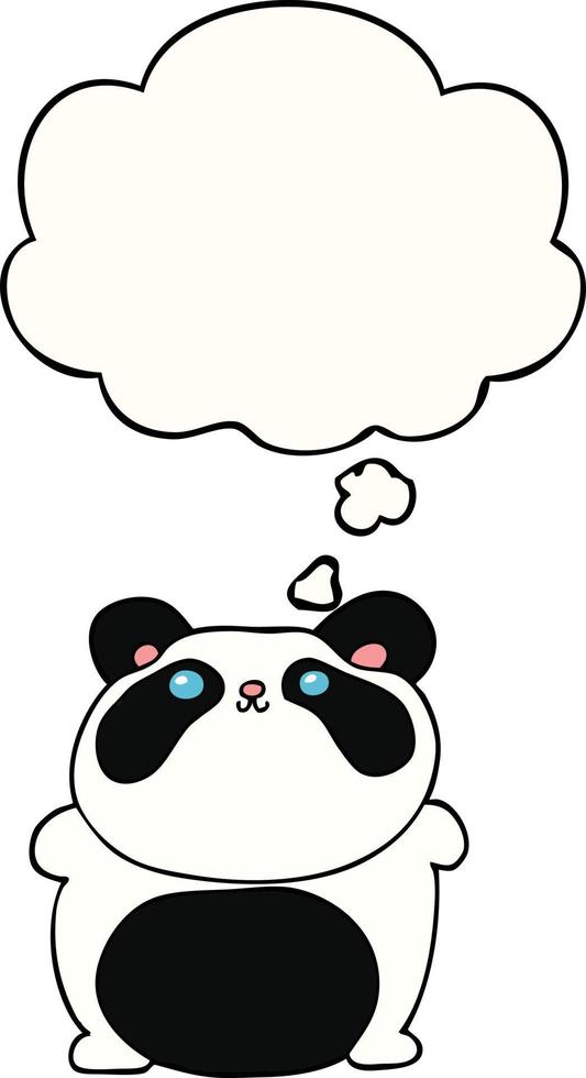 cartoon panda and thought bubble vector
