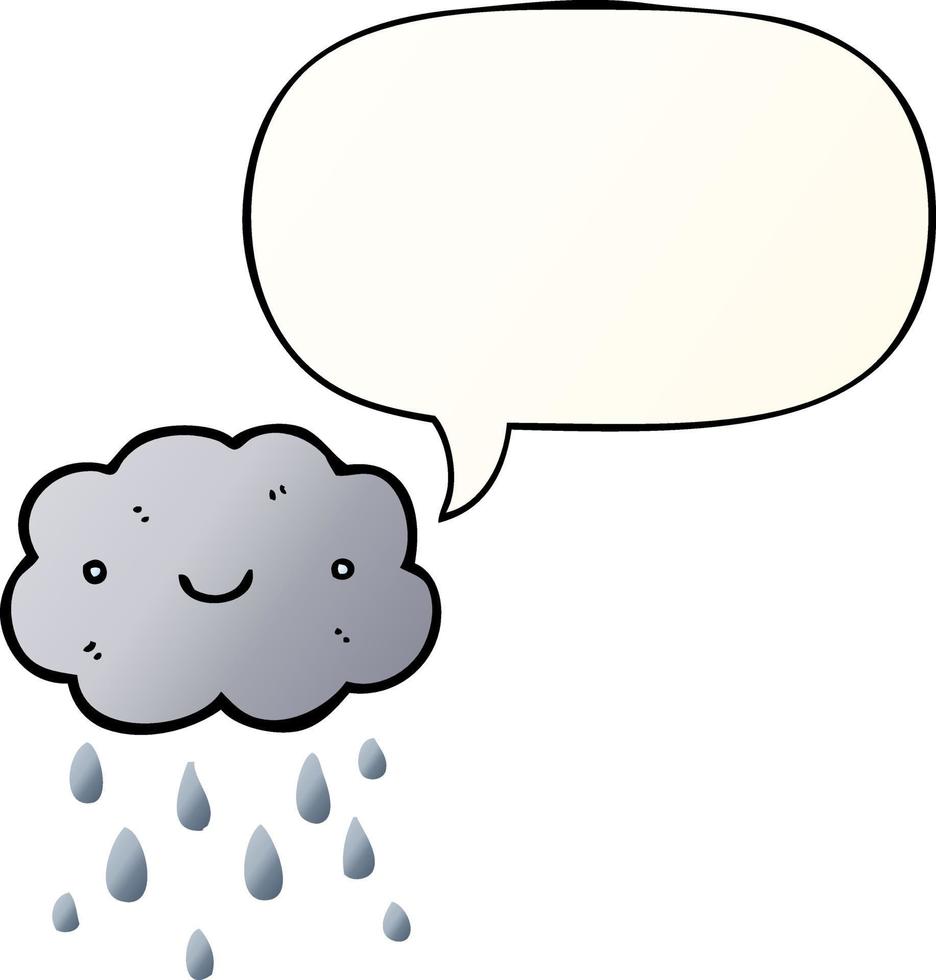 cute cartoon cloud and speech bubble in smooth gradient style vector