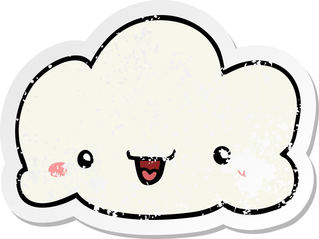 distressed sticker of a cartoon cloud vector