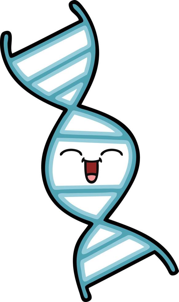 cute cartoon DNA strand vector