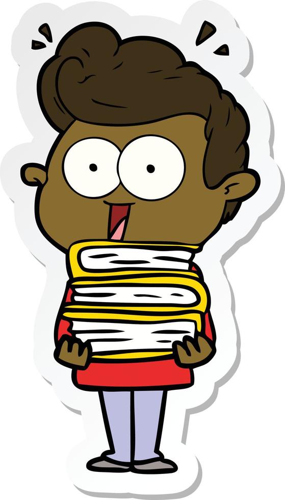 sticker of a cartoon staring man vector