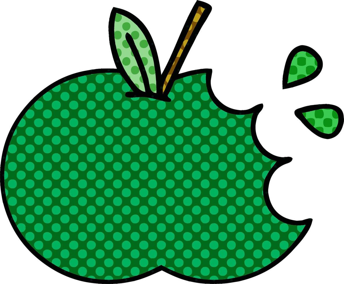 comic book style cartoon juicy apple vector