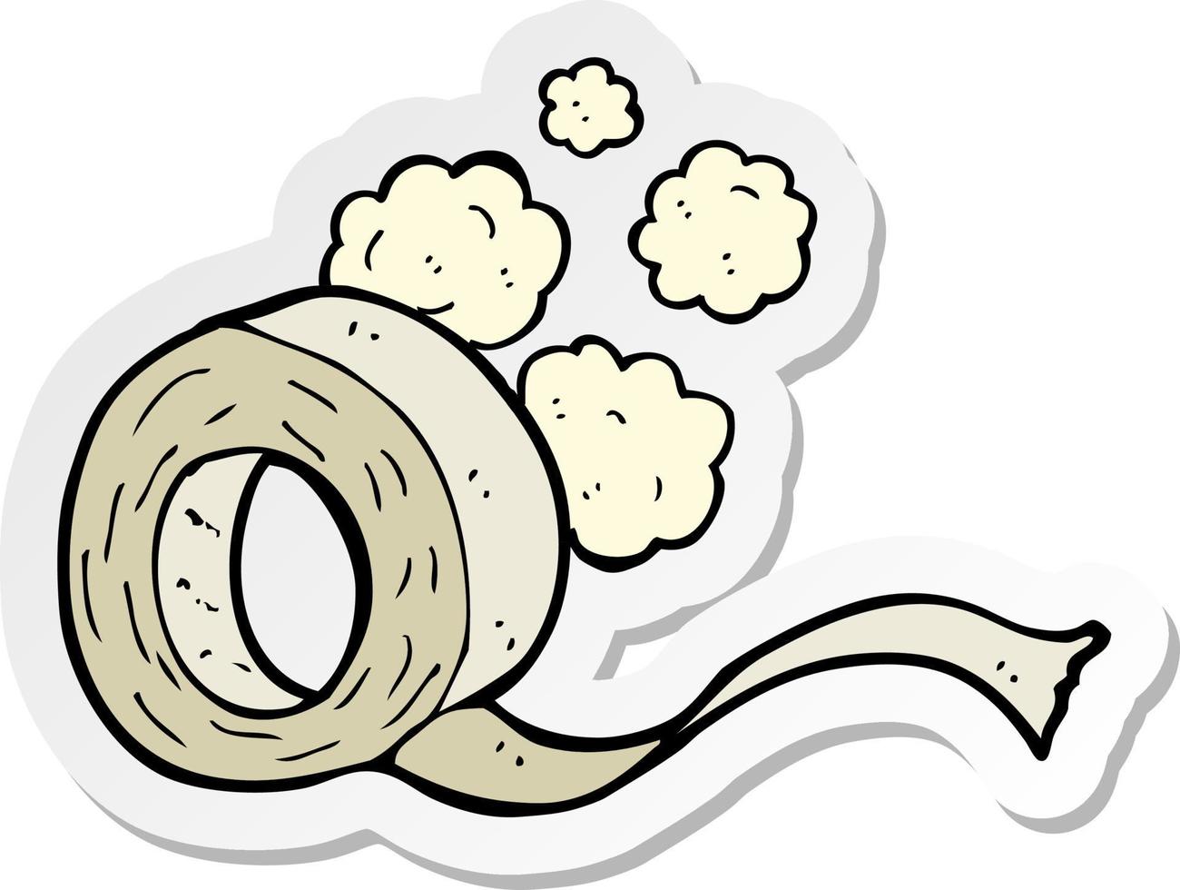 sticker of a cartoon tape vector