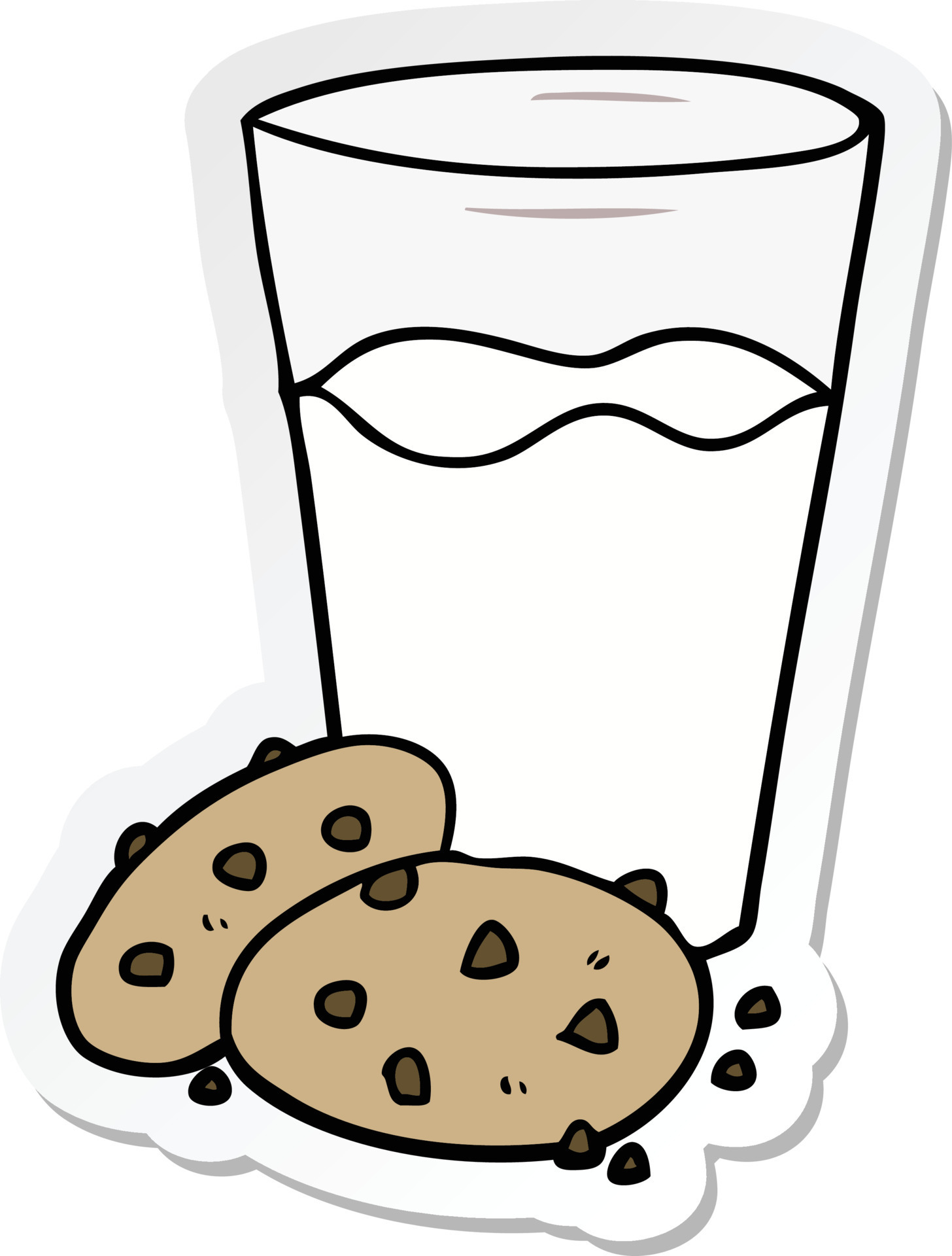 sticker of a cartoon cookies and milk 10240641 Vector Art at Vecteezy