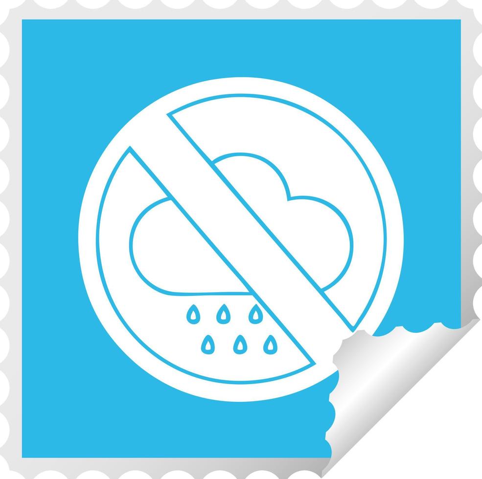 square peeling sticker cartoon no rain allowed sign vector