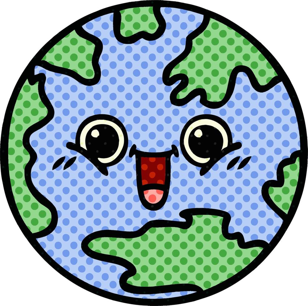 comic book style cartoon planet earth vector