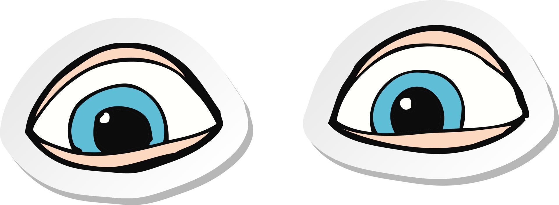 pegatina de ojos de dibujos animados vector