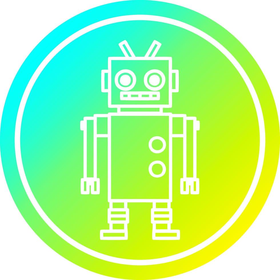 dancing robot circular in cold gradient spectrum vector