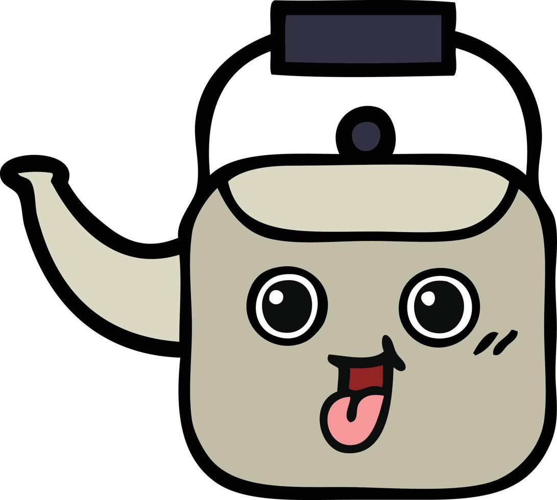 cute cartoon kettle vector