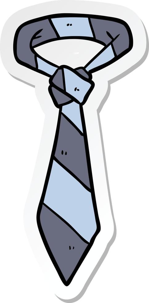 sticker of a cartoon striped tie vector