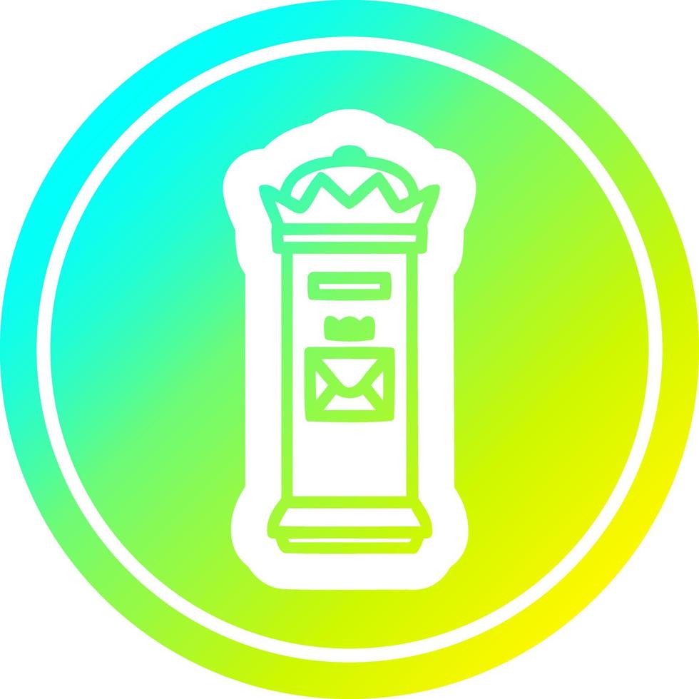 British postbox circular in cold gradient spectrum vector