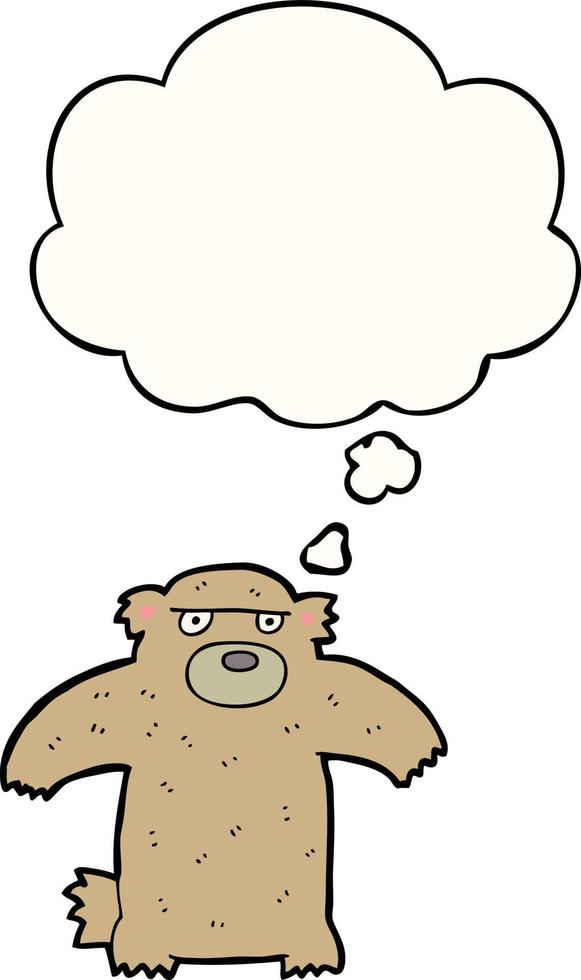 cartoon bear and thought bubble vector