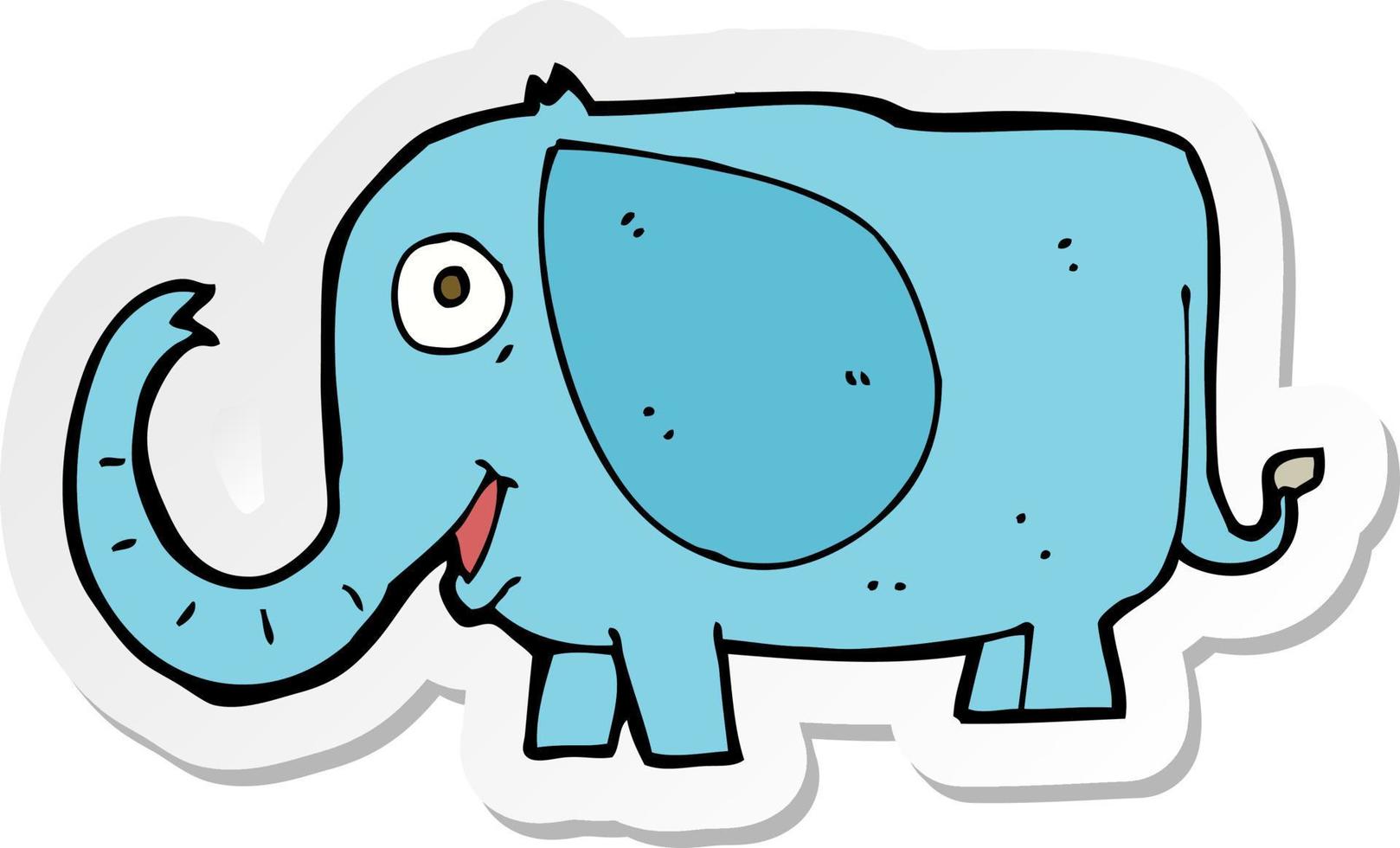 sticker of a cartoon baby elephant vector