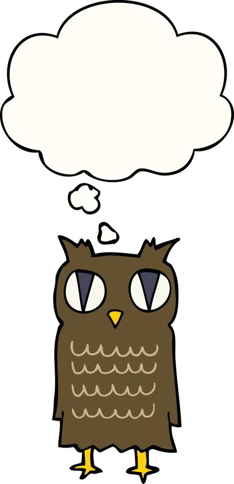 cartoon owl and thought bubble vector