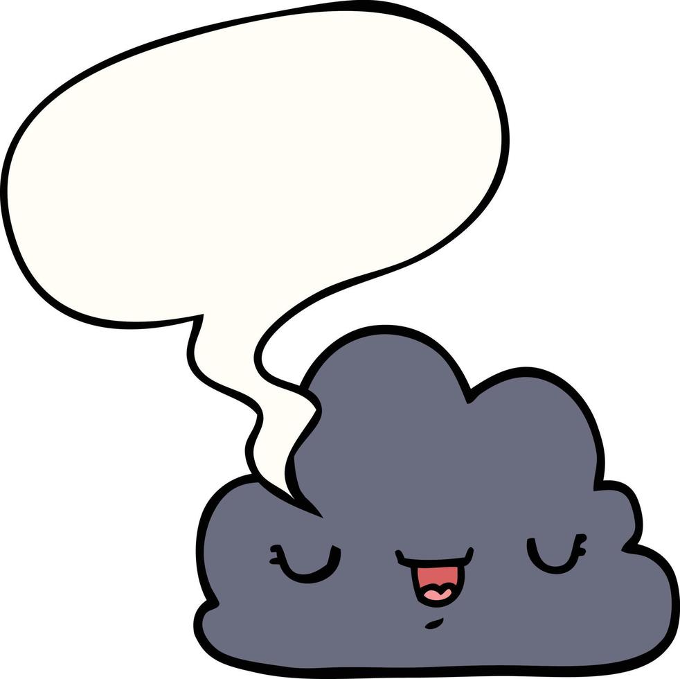 cute cartoon cloud and speech bubble vector
