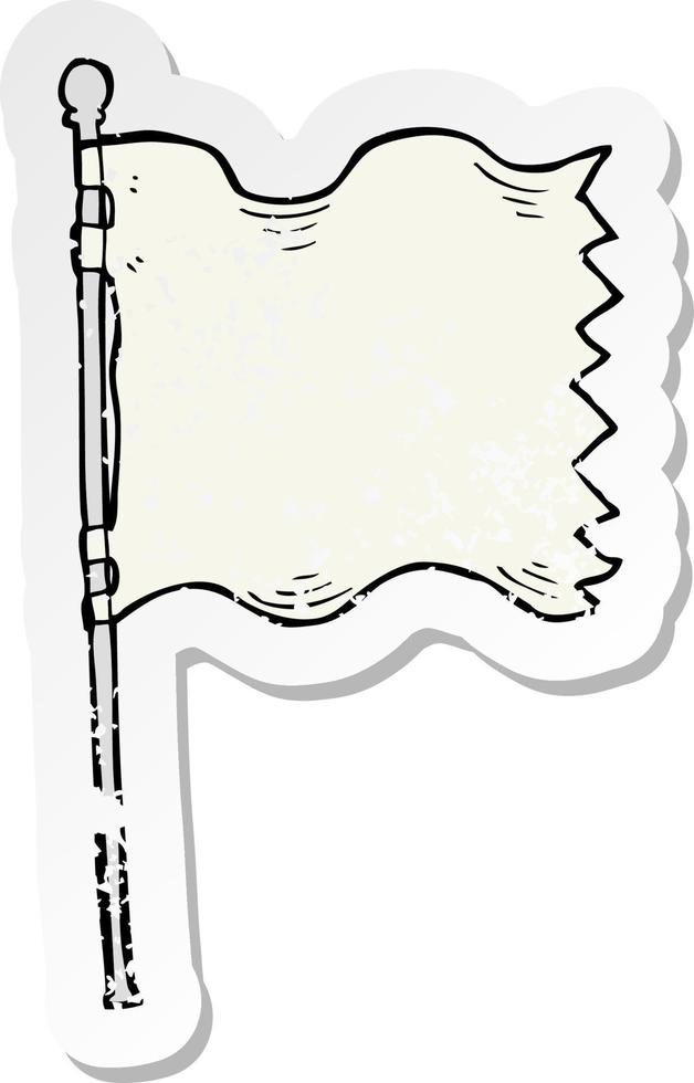 retro distressed sticker of a cartoon flag vector