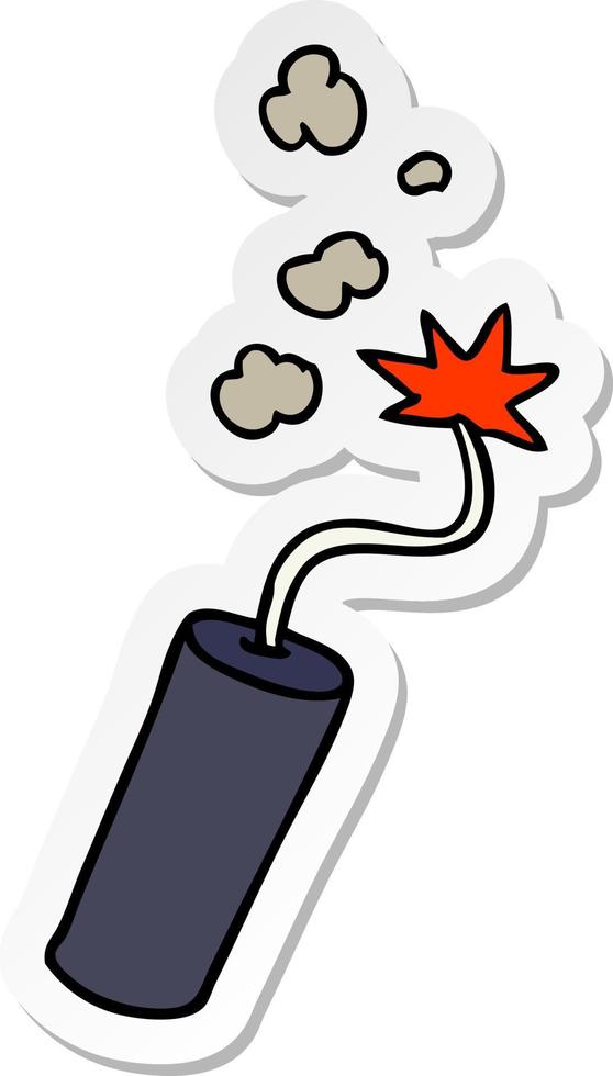 sticker cartoon doodle of a lit dynamite stick vector