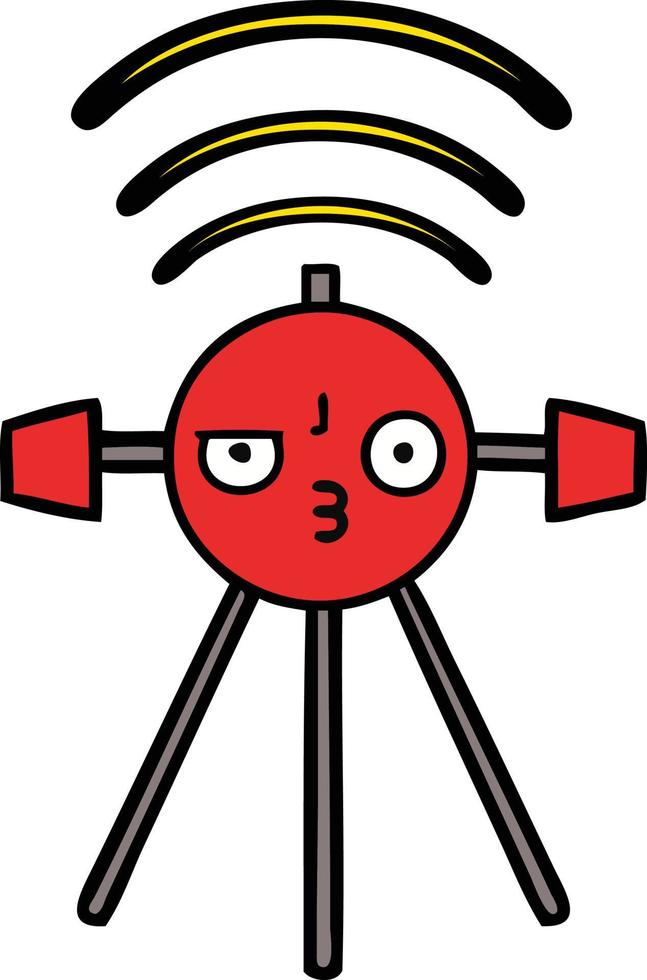 cute cartoon satellite vector