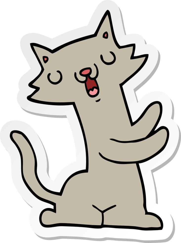 sticker of a cartoon cat vector