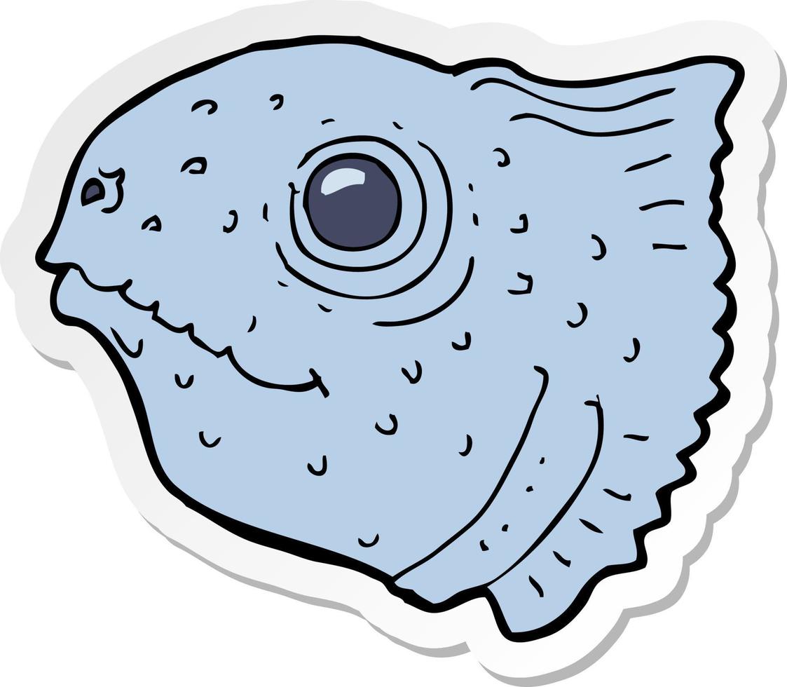 sticker of a cartoon fish head vector