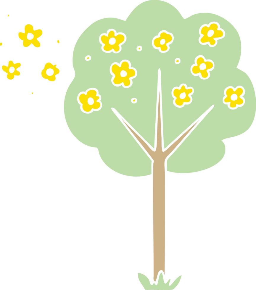 quirky hand drawn cartoon tree vector