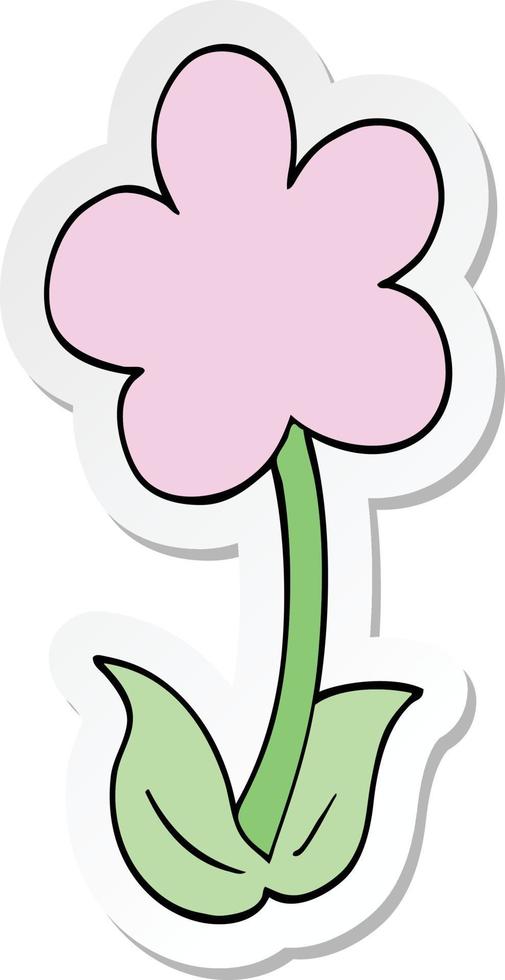 sticker of a cute cartoon flower vector