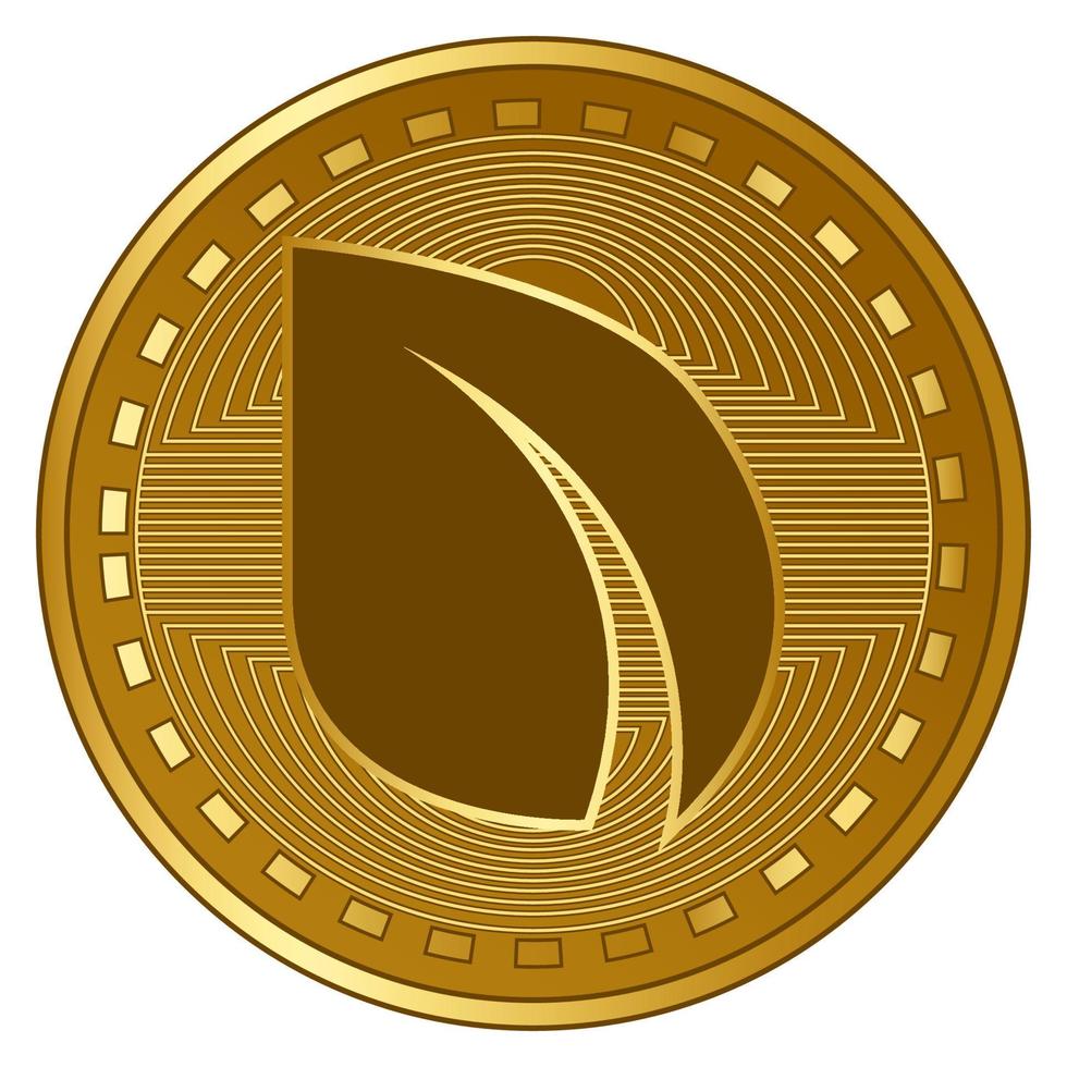 gold futuristic peercoin cryptocurrency coin vector illustration