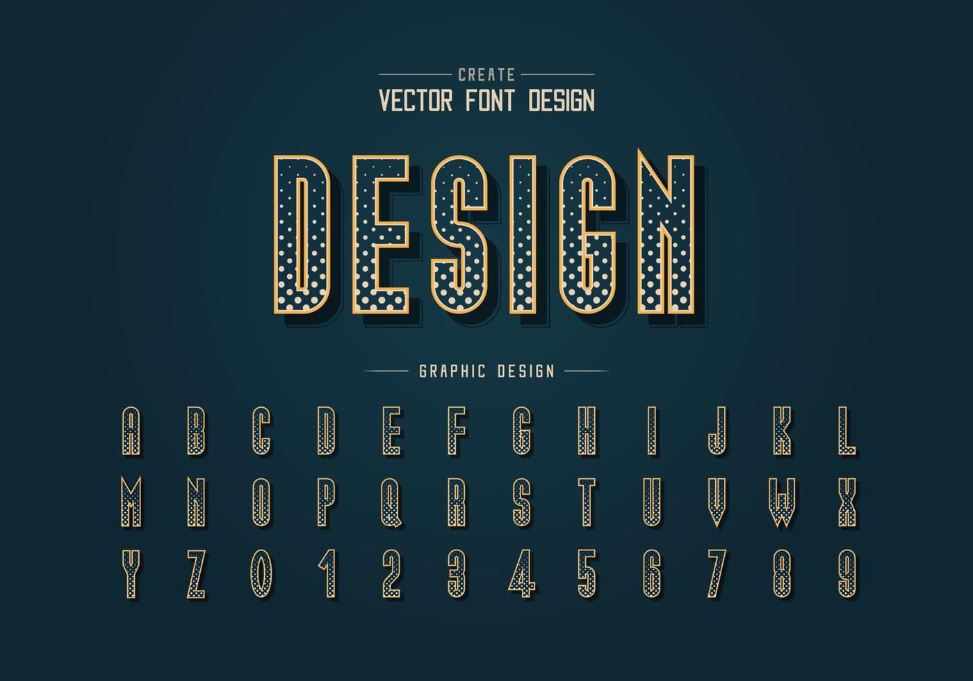 Halftone circle font and alphabet vector, Digital tall typeface letter and number design vector