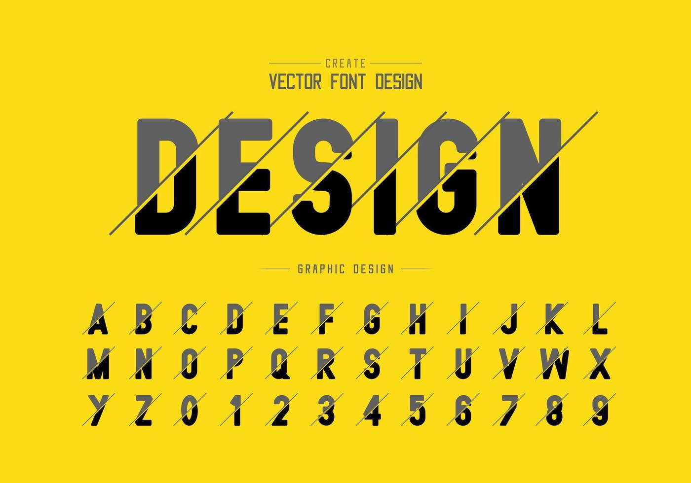 Font and alphabet vector, Style typeface letter and number design, graphic text on background vector