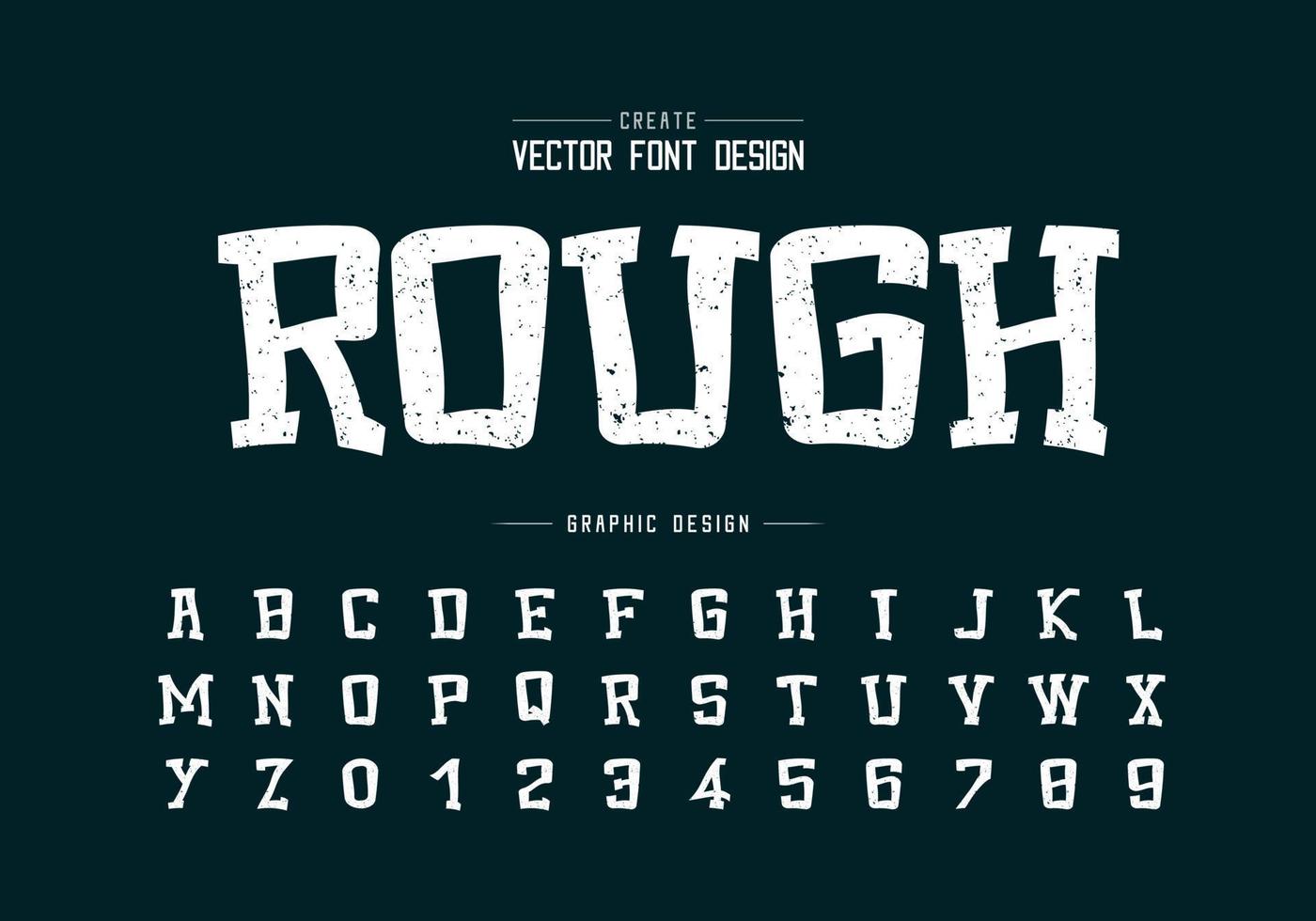 Texture font and cartoon alphabet vector, Rough typeface and number design, Graphic text on background vector