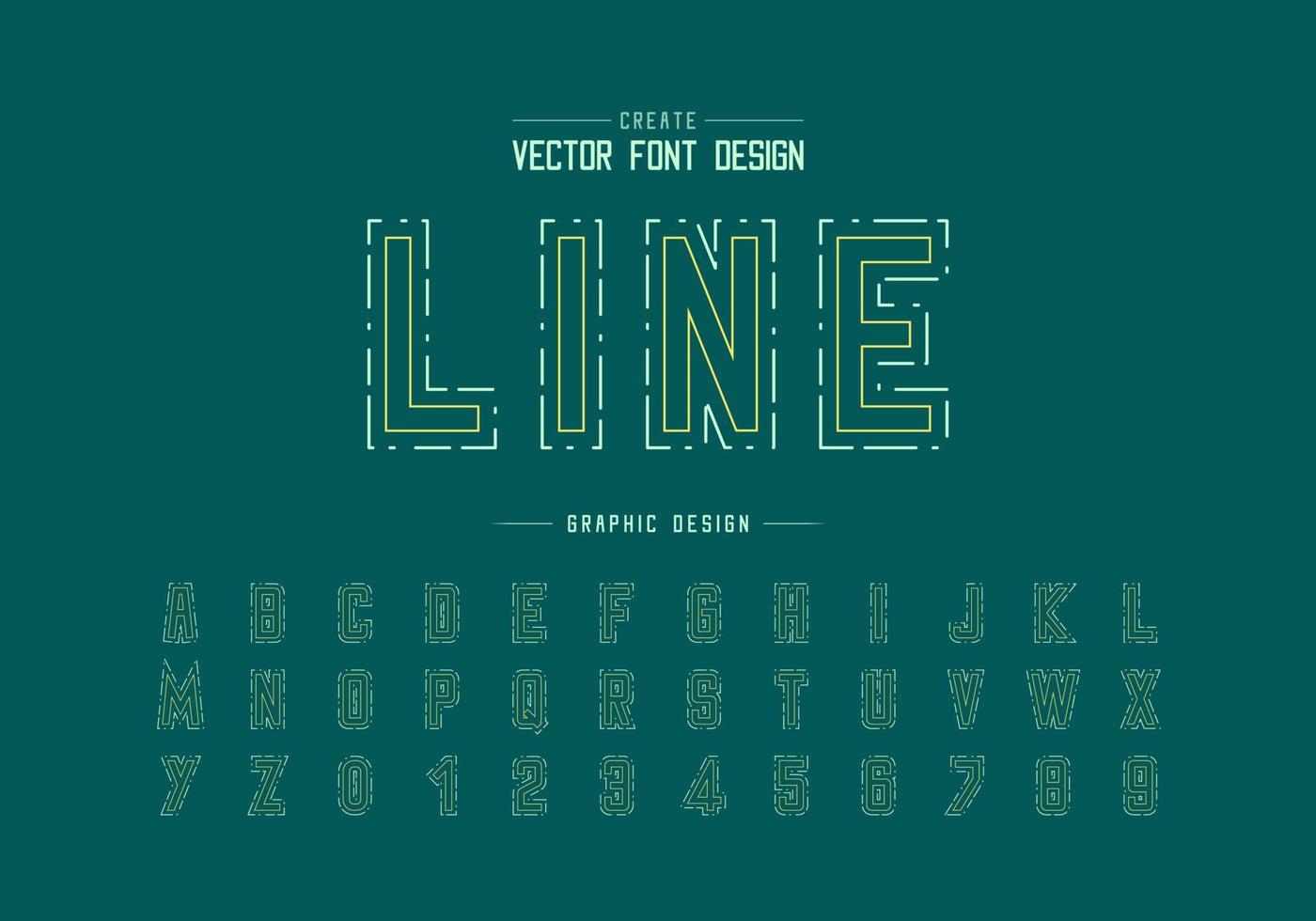 Font and alphabet vector, Typeface and letter number design, Graphic text on background vector