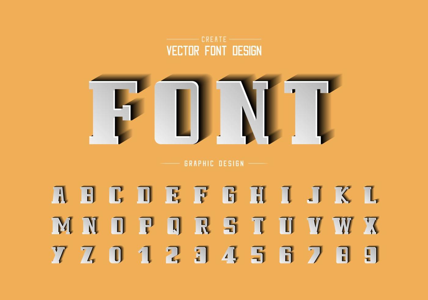 Paper cut font and bold alphabet vector, Script and number design, Graphic text on background vector