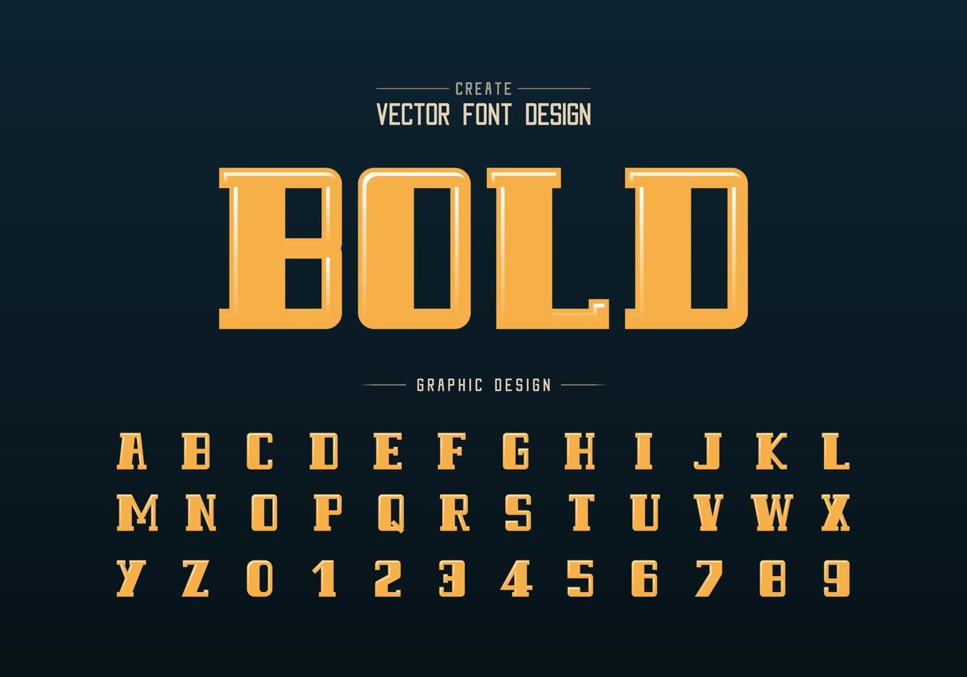 Highlights font and alphabet vector, Bold script and number design, Graphic text on background vector