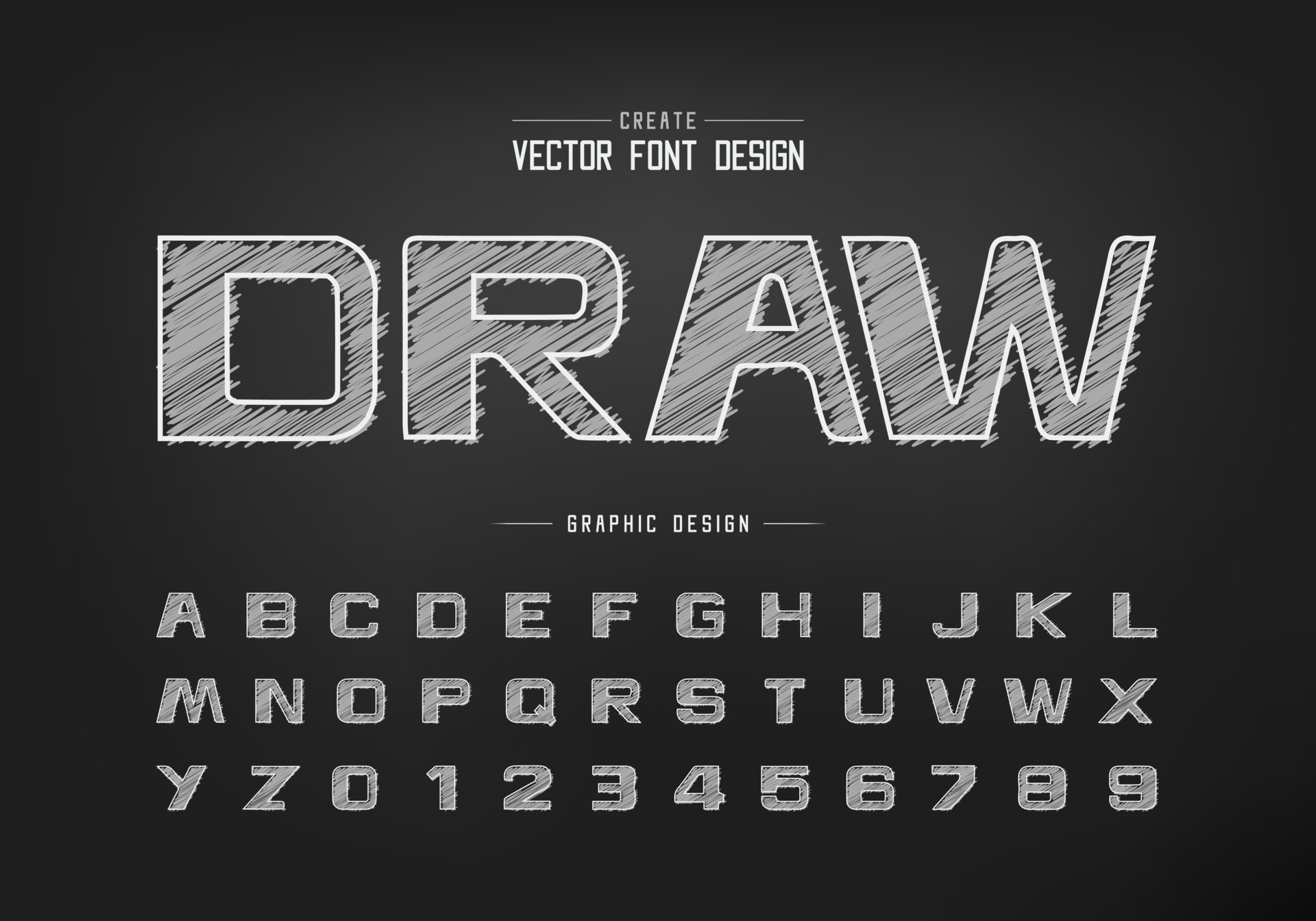 Chalk font and bold alphabet vector, Hand draw design typeface letter