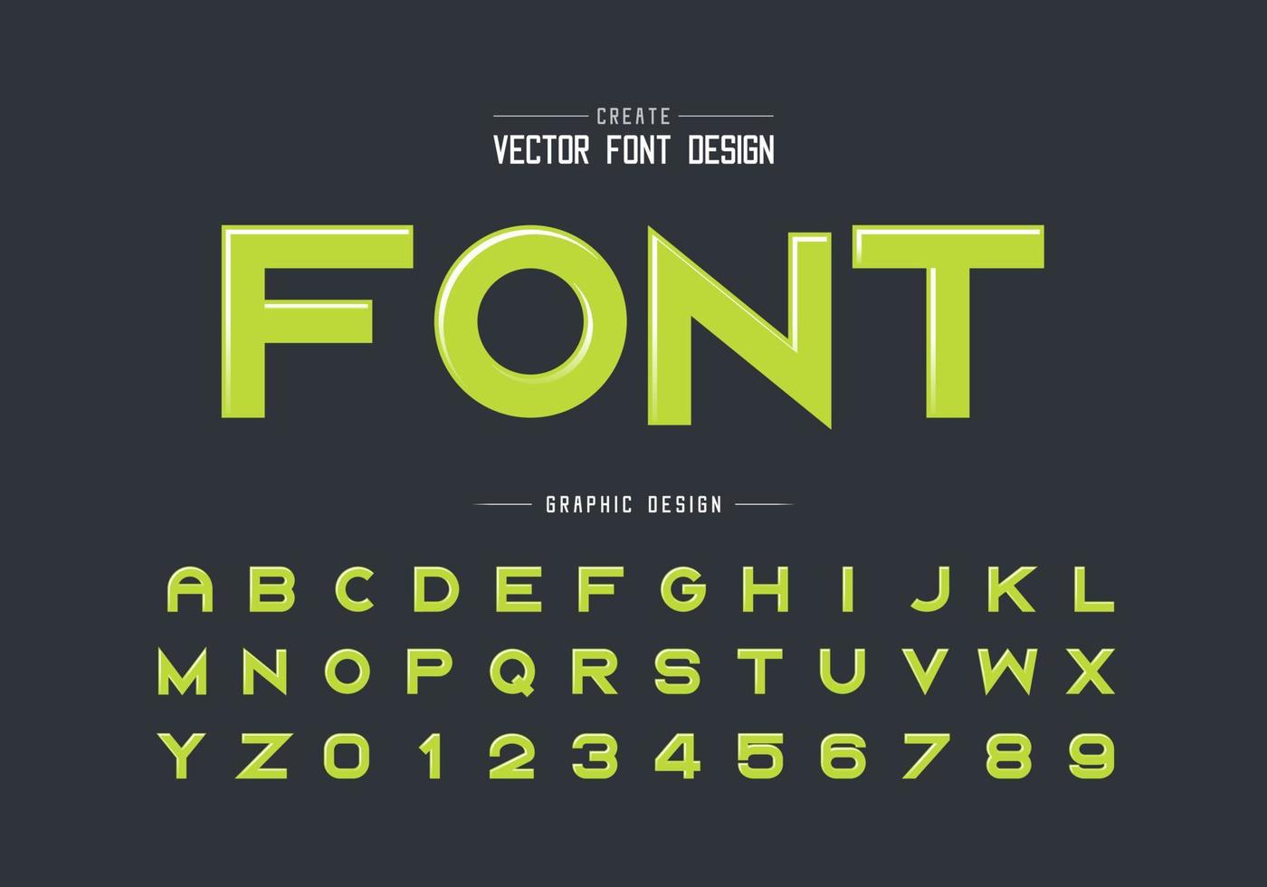 Highlights font and alphabet vector, Bold typeface letter and number design, Graphic text on background vector