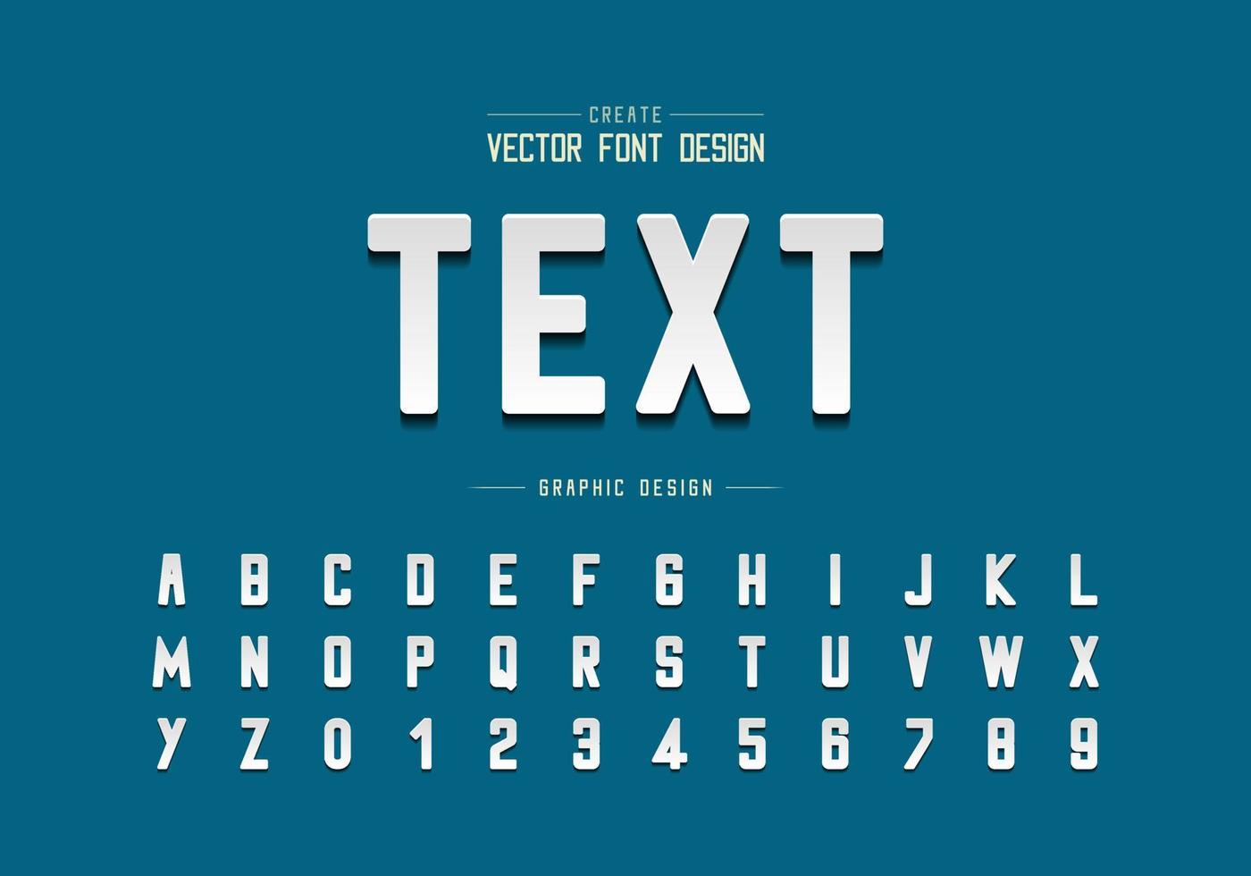 Round font and alphabet vector, Typeface and letter number design, Graphic text on background vector