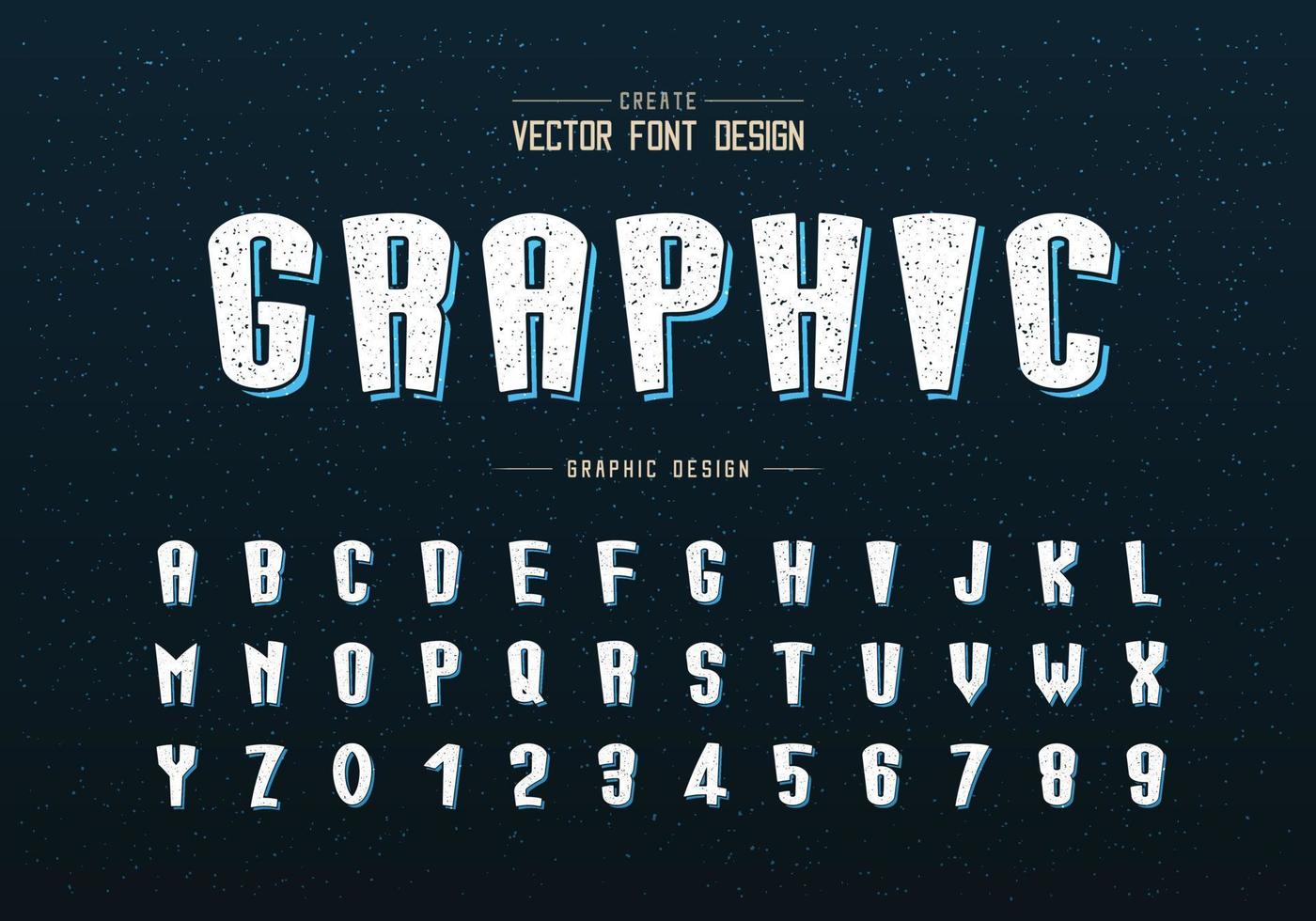 fuente de dibujos animados de textura y vector alfabético, diseño de letras y números de tipografía alta, texto gráfico en el fondo
