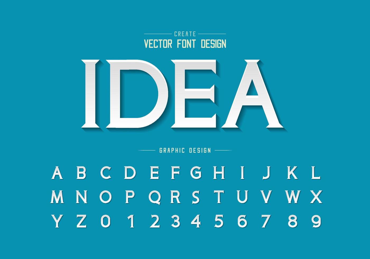 Paper cut font and alphabet vector design, Idea typeface letter and number